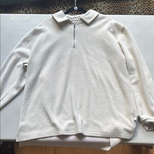 Men's White Half-Zip Sweater